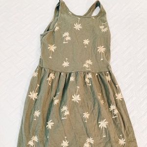 Old Navy Palm Tree Tank Dress Green L